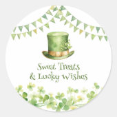 Étiquette de cadeau de trèfle vert pour la fête de (Devant)