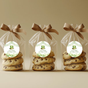 Étiquette de cadeau de trèfle vert pour la fête de