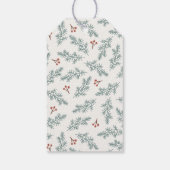 Étiquette de cadeau de vacances botanique (Dos)