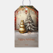 Étiquette de cadeau de vacances d'arbre de Noël de (Dos)