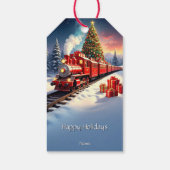 Étiquette de cadeau de vacances d'arbre de Noël de (Dos)