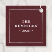 Étiquette de cadeau de vacances de Noël Moderne Ro (Dos)