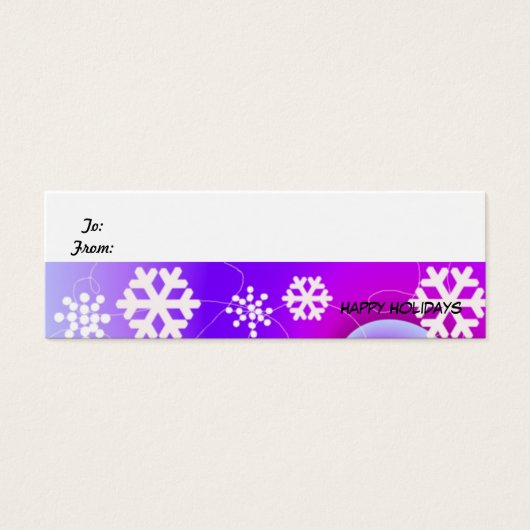 Étiquette de cadeau de vacances Flocons de neige é (Devant)