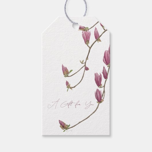 Étiquette de Cadeau de Vigne de Magnolia (Devant)