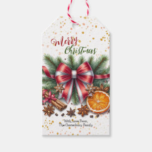 Étiquette de cadeau d'éléments naturels de Noël