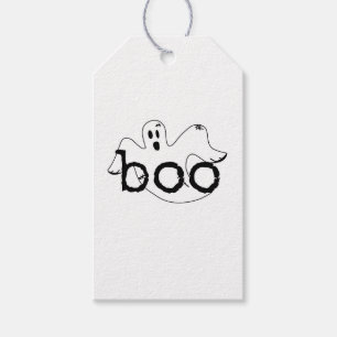 Étiquette de cadeau d'Halloween, Fantôme, Hou