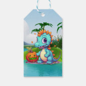 Étiquette de cadeau Dino bébé effrayant pour l'ann (Dos)
