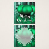 Étiquette de cadeau d'ornements verts pour Noël (Devant & derrière)