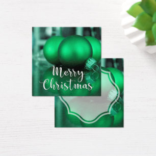 Étiquette de cadeau d'ornements verts pour Noël