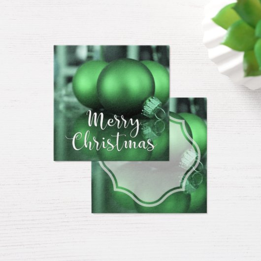 Étiquette de cadeau d'ornements verts pour Noël (Bureau)