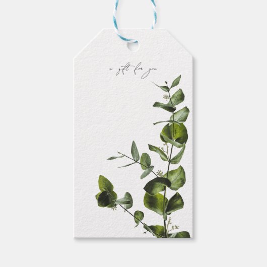 Étiquette de cadeau élégante à l'eucalyptus botani (Devant)