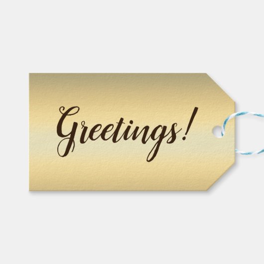 Étiquette de cadeau en or (Devant (Horizontal))