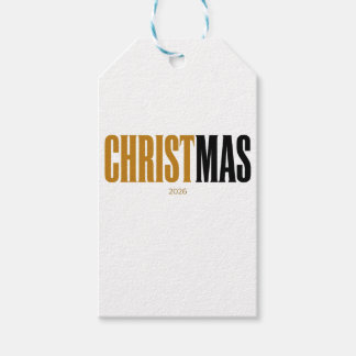 Étiquette de cadeau en or Christ Is Christmas