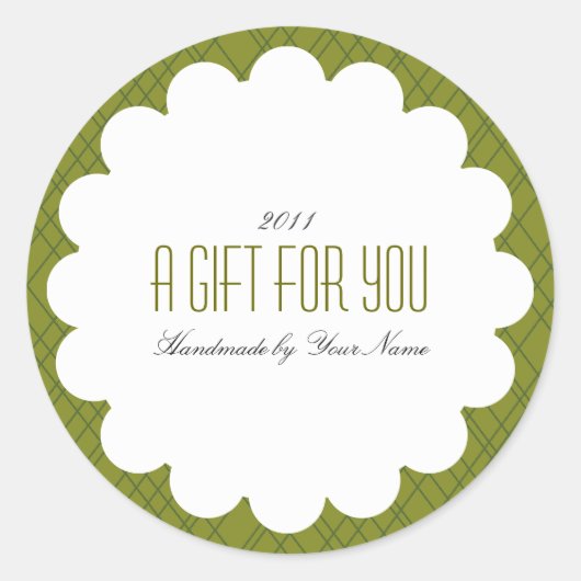 Étiquette de cadeau en vert (Devant)
