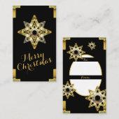 Étiquette de cadeau Étoiles dorées de Noël (Devant / Derrière)