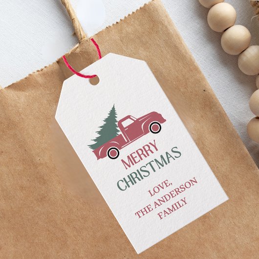 Étiquette de cadeau festive de Noël