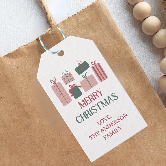 Étiquette de cadeau festive de Noël