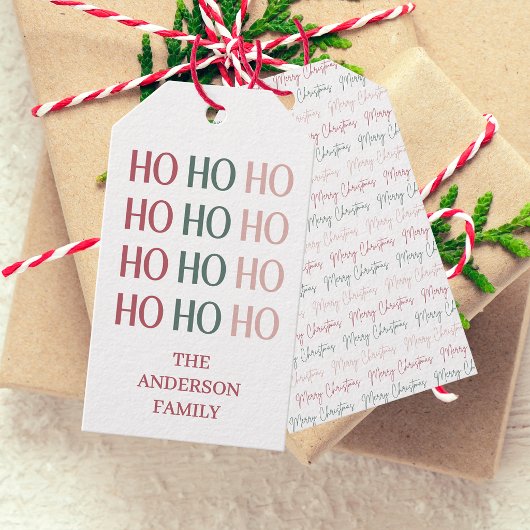 Étiquette de cadeau festive de Noël