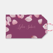 Étiquette de Cadeau Fleur de Pétale Rose Personnal (Devant (Horizontal))