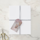 Étiquette de Cadeau Fleurie Rose Décorative (Avec de la ficelle)