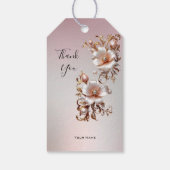 Étiquette de Cadeau Fleurie Rose Décorative (Dos)