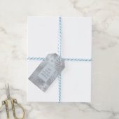 Étiquette de cadeau flocons de neige bleu glace mo (Avec de laficelle)