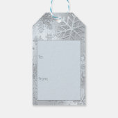 Étiquette de cadeau flocons de neige bleu glace mo (Dos)