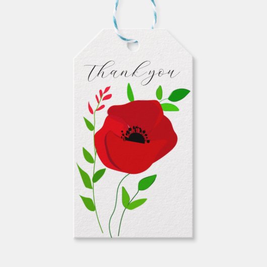 Étiquette de cadeau floral de gratitude (Devant)