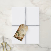 Étiquette de cadeau floral de Noël (Avec de la ficelle)