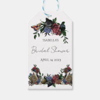 Étiquette de cadeau floral punk vapeur pour mariag