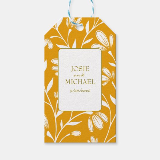 Étiquette de cadeau florale bohème (Devant)