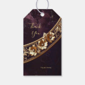 Étiquette de cadeau florale dorée ornée (Dos)