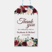 Étiquette de cadeau florale rustique boho rouge Bo (Devant)