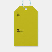 Étiquette de cadeau florale verte et jaune (Dos)
