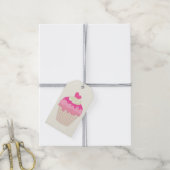 Étiquette de cadeau générique Cupcake rose (Avec de la ficelle)