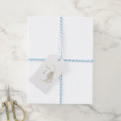 Étiquette de cadeau géométrique dorée à verdure él (With Twine)