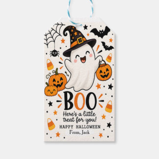 Étiquette de cadeau Halloween fantôme mignon