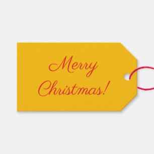 Étiquette de cadeau jaune Joyeux Noël