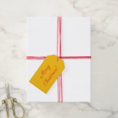 Étiquette de cadeau jaune Joyeux Noël (With Twine)