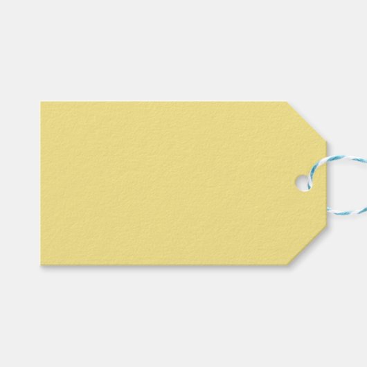 Étiquette de cadeau jaune pastel (Devant (Horizontal))