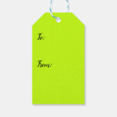 Étiquette de cadeau jaune vert vif ou néon (Dos)