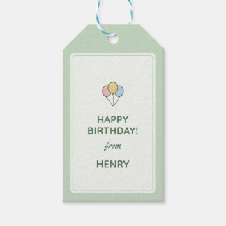 Étiquette de cadeau "Joyeux Anniversaire de" Nom