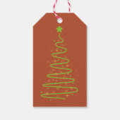 Étiquette de Cadeau Marron-Rouge Simple Joyeux Noë (Dos)