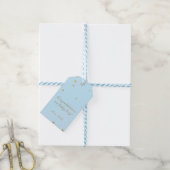 Étiquette de cadeau moderne chic à points bleus et (Avec de laficelle)