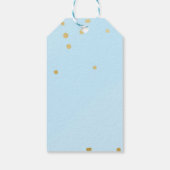 Étiquette de cadeau moderne chic à points bleus et (Dos)