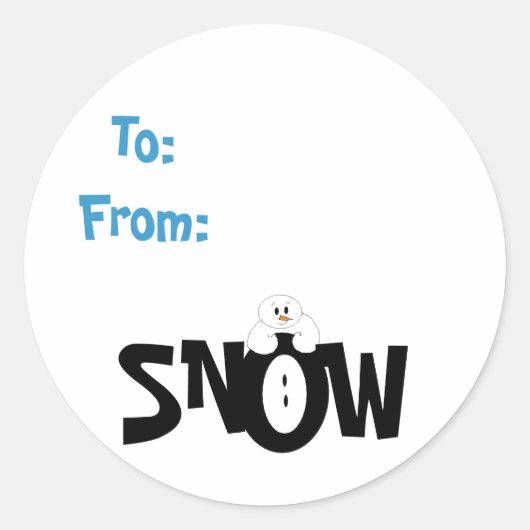 Étiquette de cadeau neige (Devant)