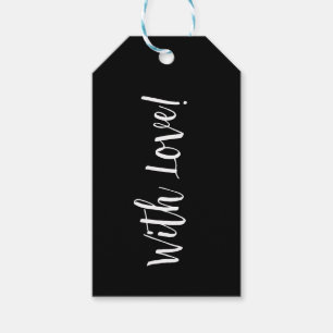 Étiquette de cadeau noir et blanc