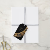 Étiquette de Cadeau Ornée Dorée (Avec de la ficelle)