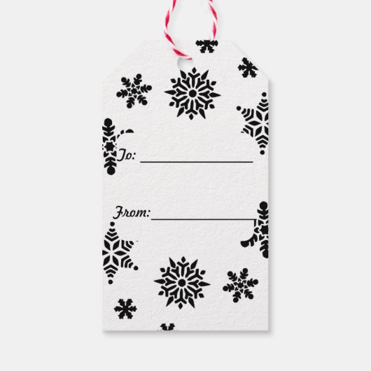 Étiquette de cadeau ou de faveur Flocons de neige (Dos)