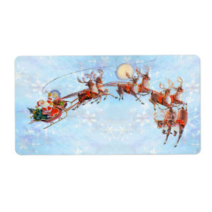 ÉTIQUETTE de CADEAU PÈRE NOËL SLEIGH par SHARON